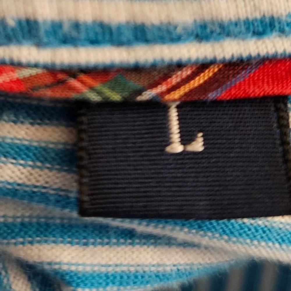 Polo Golf Ralph Lauren Vintage  Blue and White Striped Pima Cotton Polo Shirt